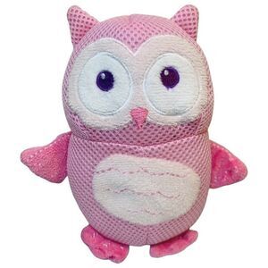 Breathable Baby Pink Mesh Owl Plush Chime Baby Rattle Stuffed Animal  Toy 6”